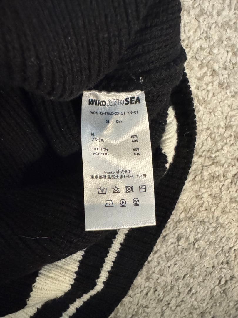 WIND AND SEA ブラック Vネックセーター