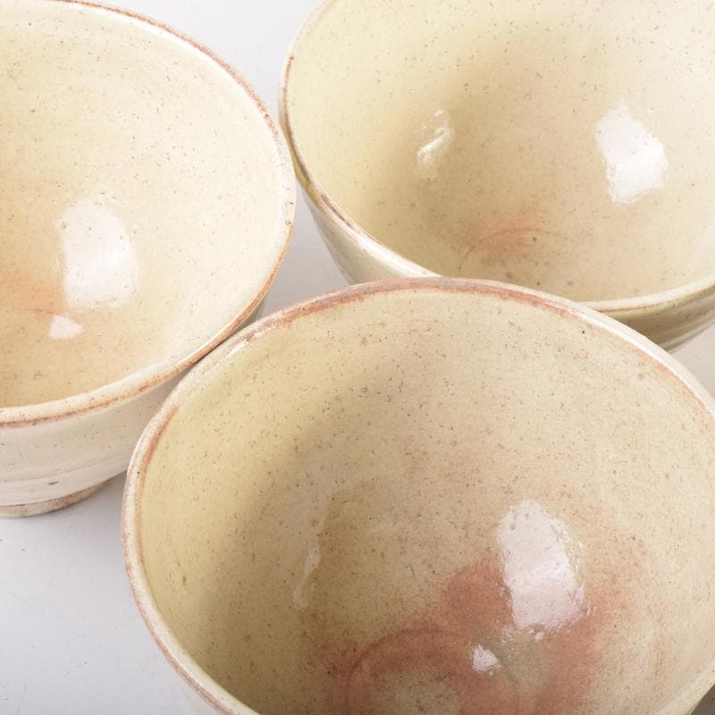 茶道具　志野焼　絵志野　西山窯　数茶碗　五客　合わせ箱　V　7016A