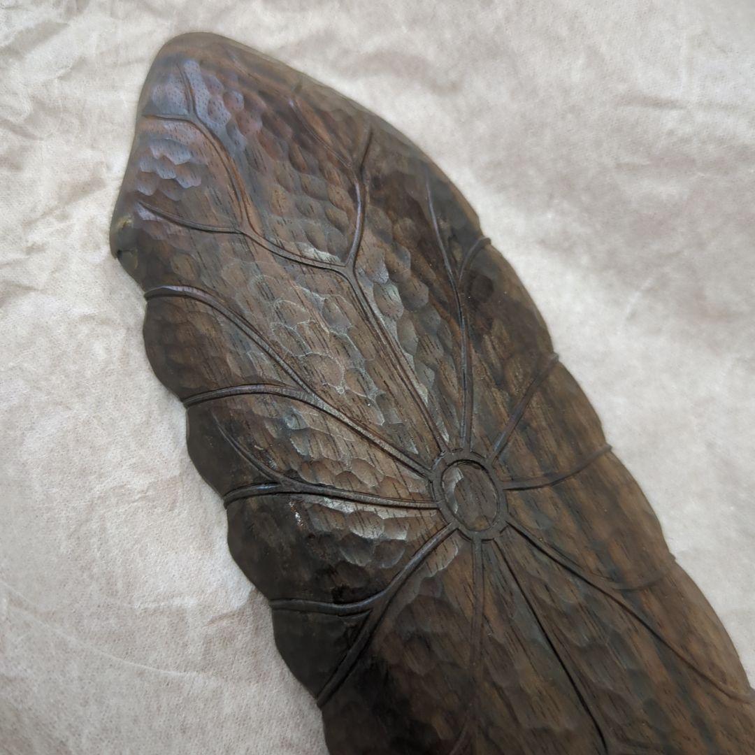 茶合　唐木　茶道具　葉っぱ　葉　茶道　木製