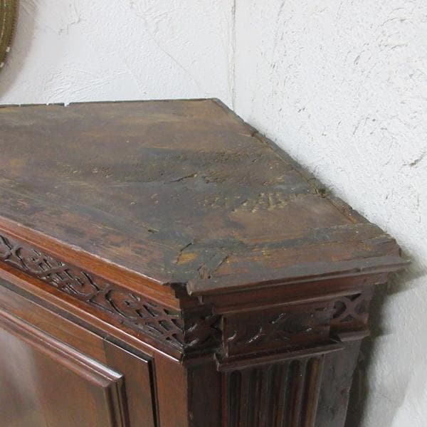 イギリス アンティーク 家具 コーナーキャビネット 飾り棚 英国 6298c