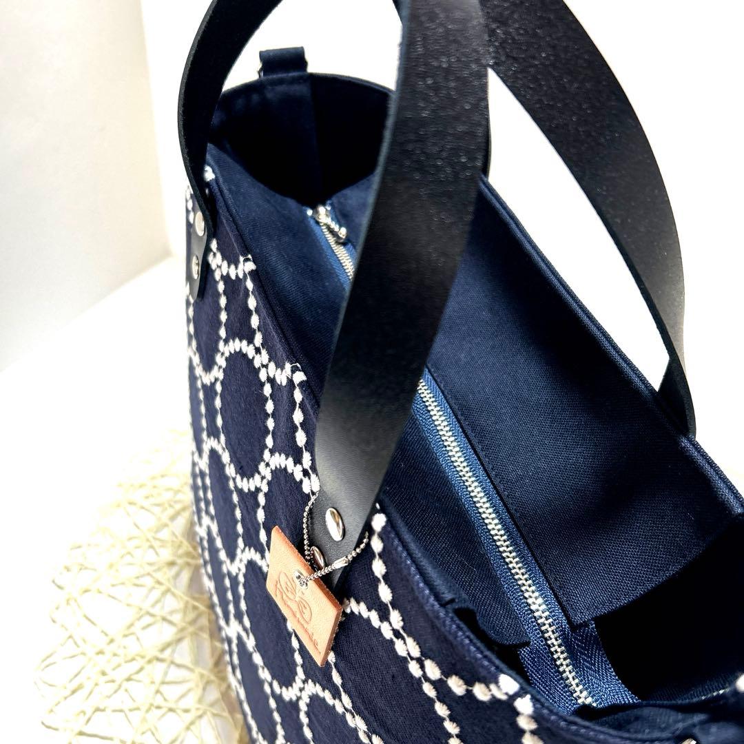 「専用」ミナペルホネン舟形トートファスナー付き　ハンドメイド