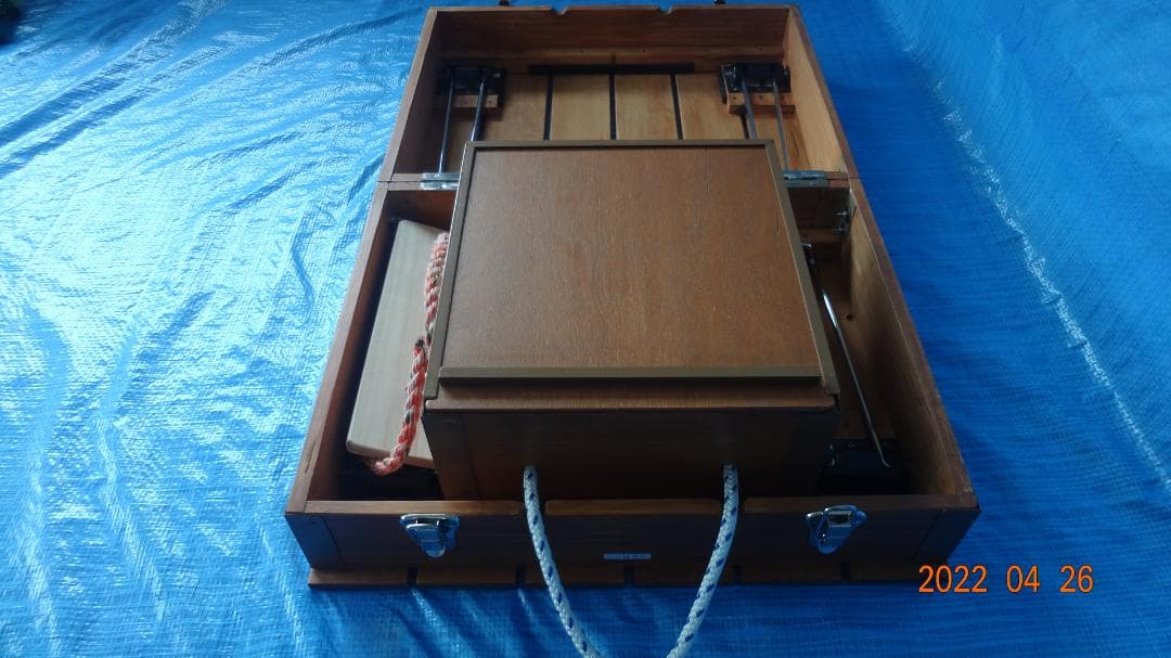 キャンプ用　防災用　折り畳みテーブル＆収納ケース　自作品