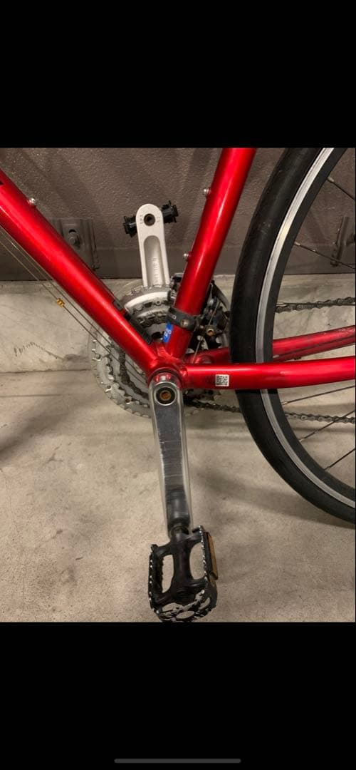 レッド クロスバイク アルミフレーム 700C