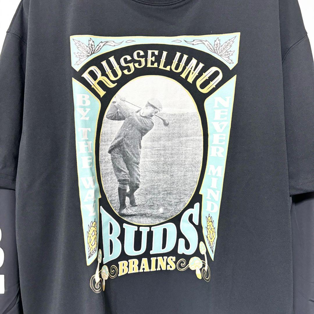 ラッセルノ ゴルフ レイヤード プリント モックネック L/S ブラック L 5