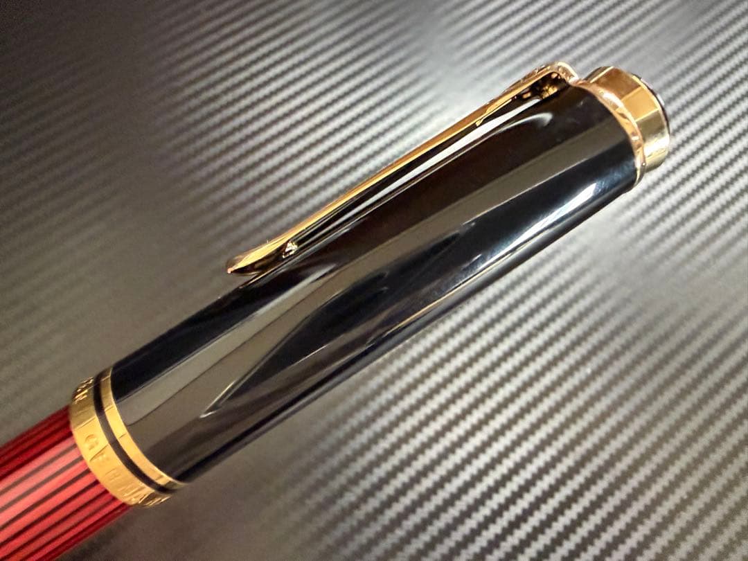 未使用に近い ペリカン スーベレーン M800 赤縞 M 中字 万年筆