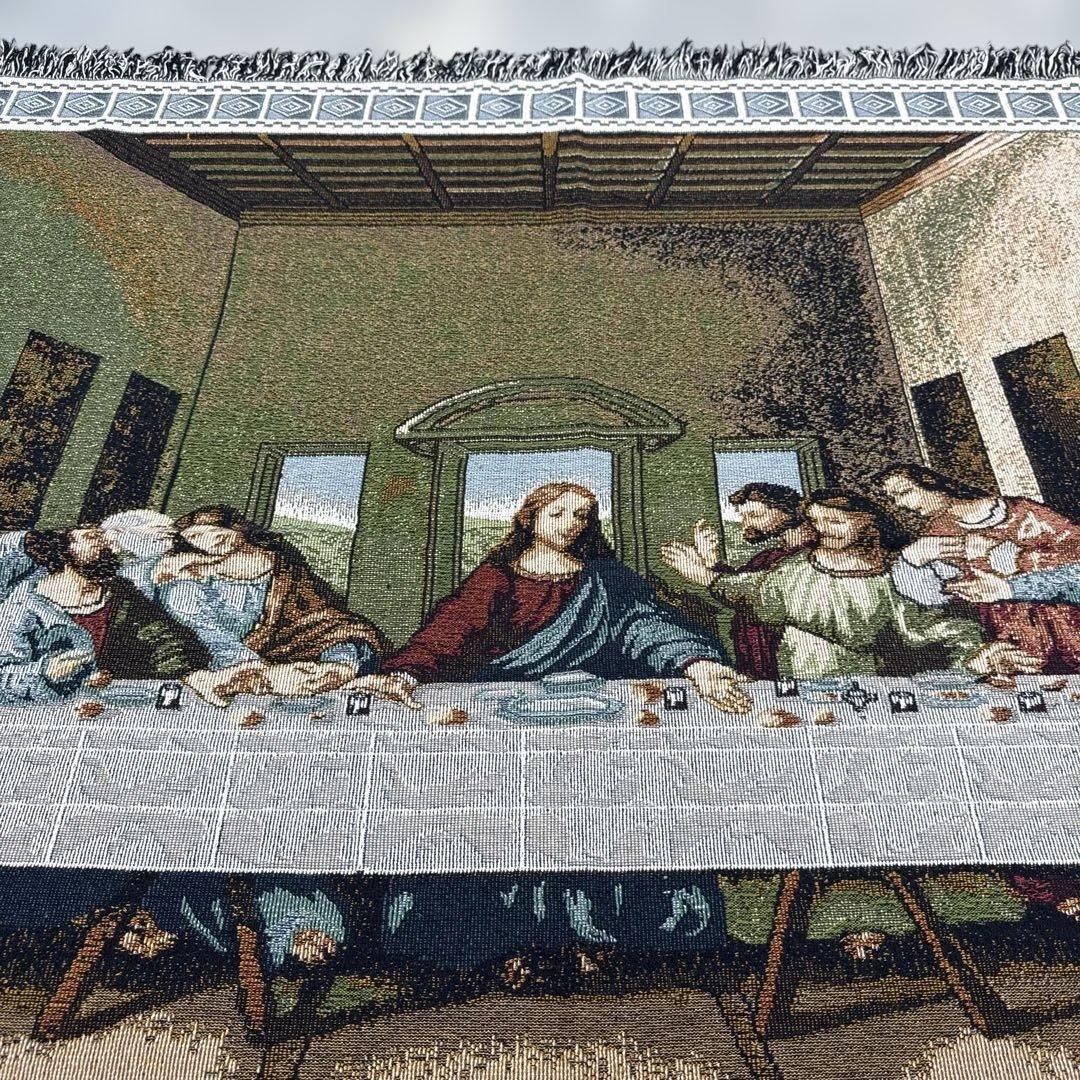 最後の晩餐　マルチカバー　ソファーカバー　ヴィンテージラグ　133x187