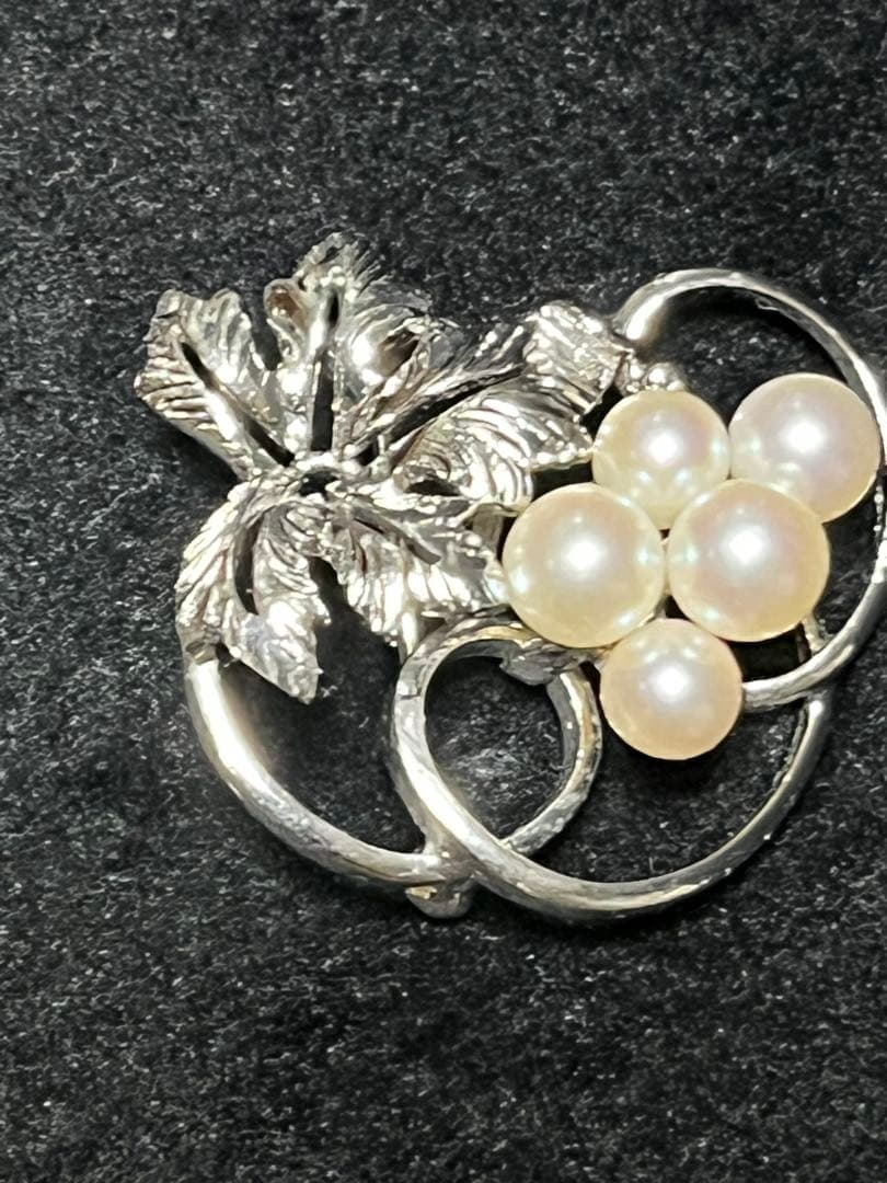ミキモトシルバー 真珠 ブローチ