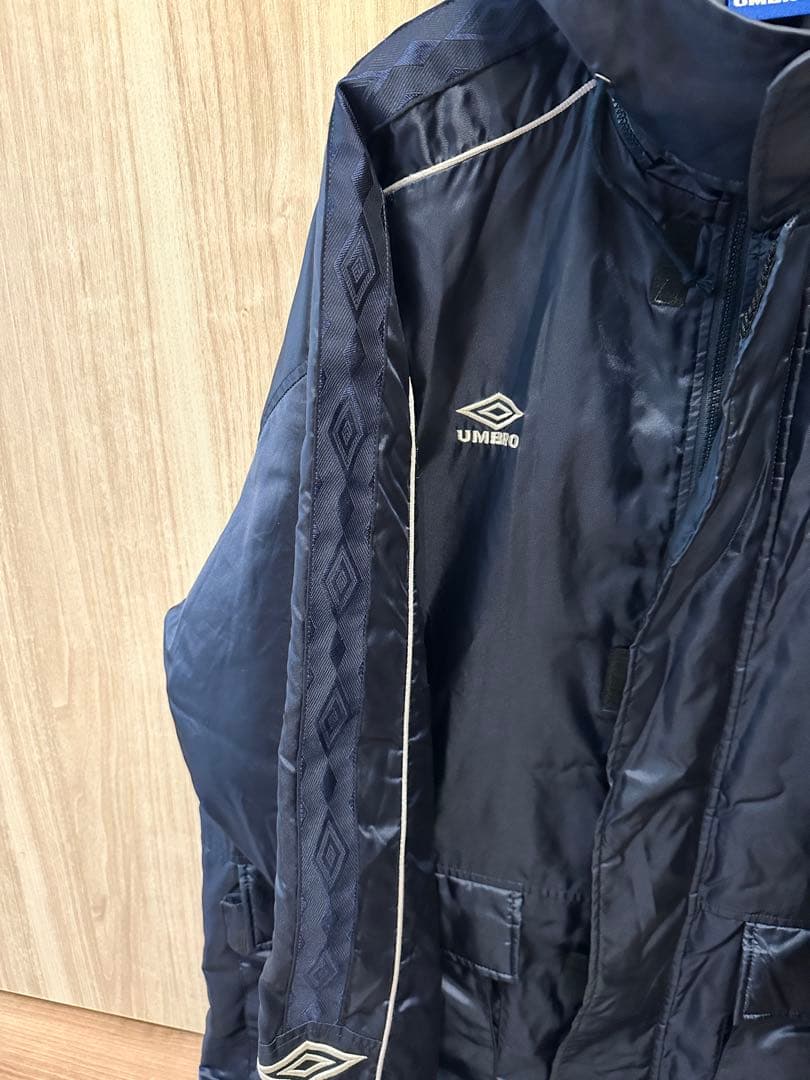 90S UMBRO×デサント　フード付きベンチコート ネイビー
