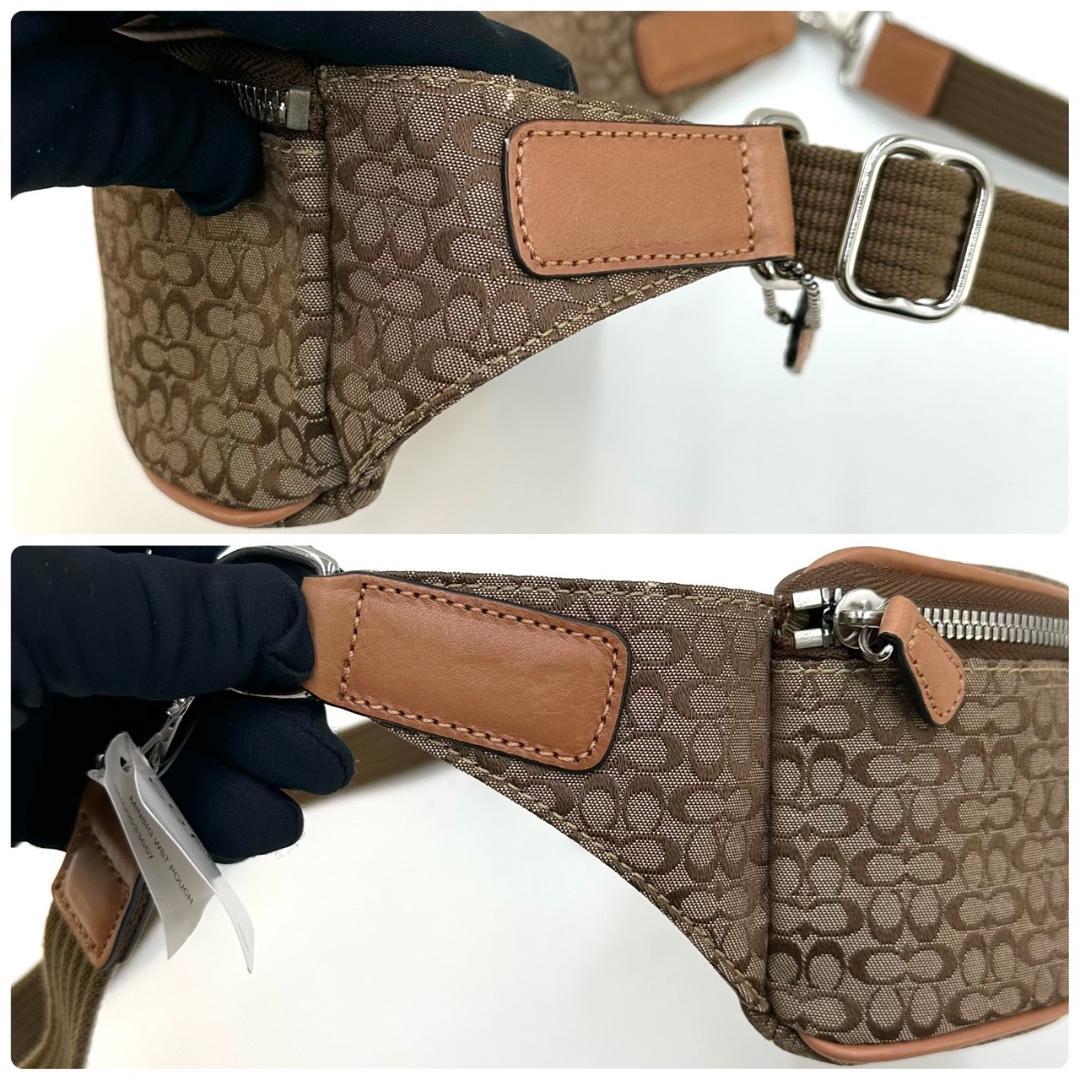 COACH コーチ ミニシグネチャー ボディバッグ ウエストポーチ ベージュ系