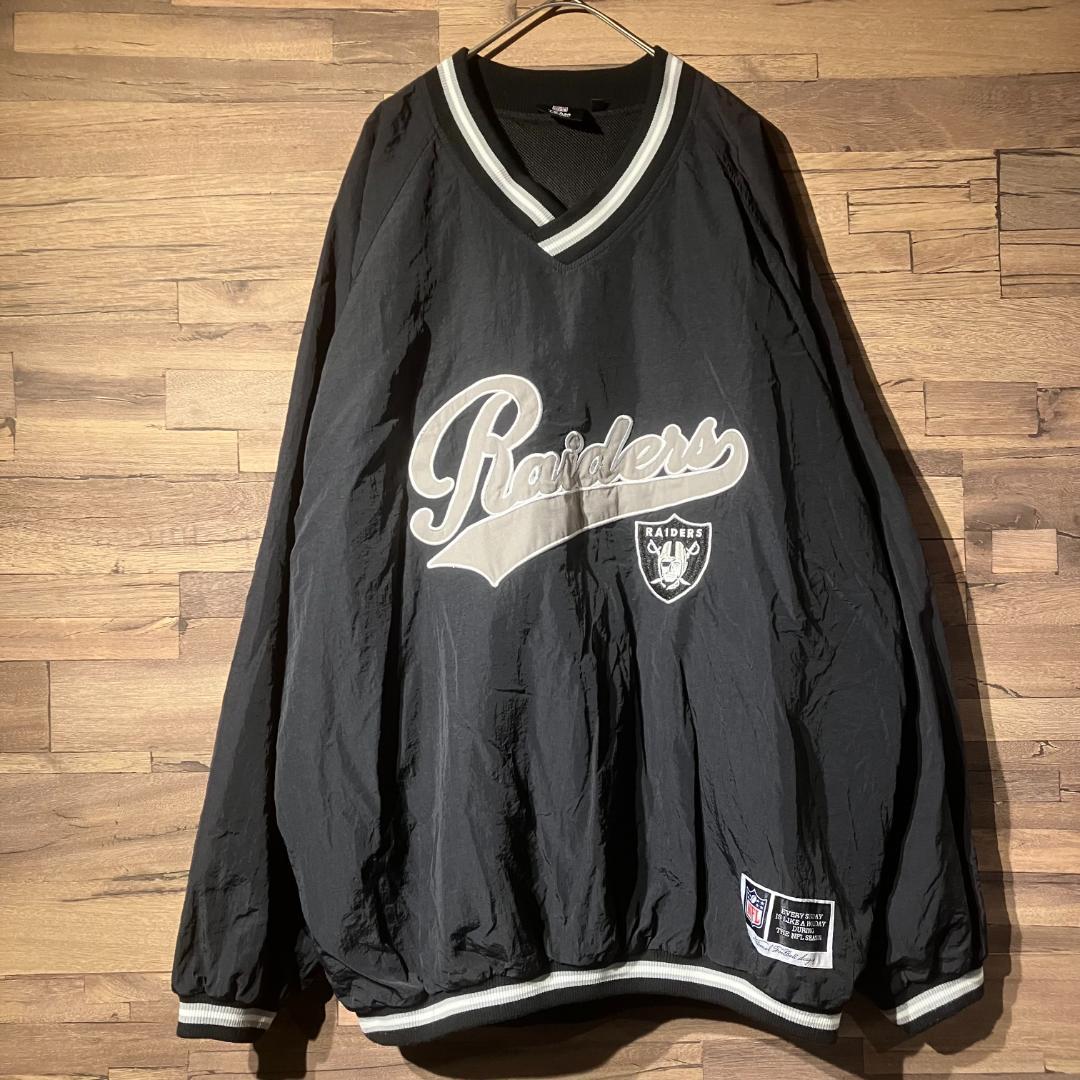 NFL　Raiders　ナイロンジャケット　プルオーバー/裏地/メッシュ　L