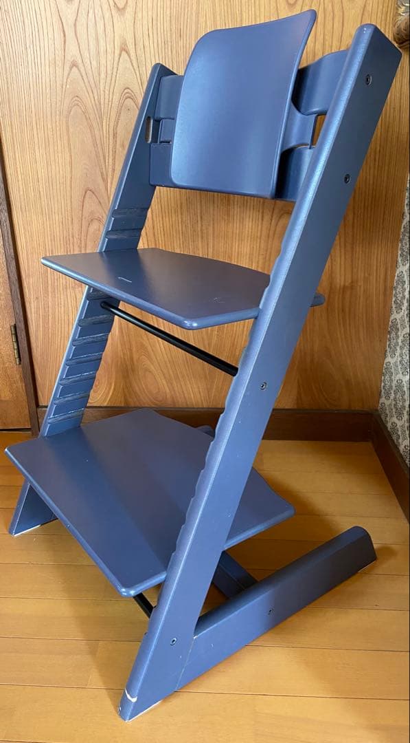ストッケ ハイチェア トリップトラップ 背中サポート付き 限定色ダークブルー