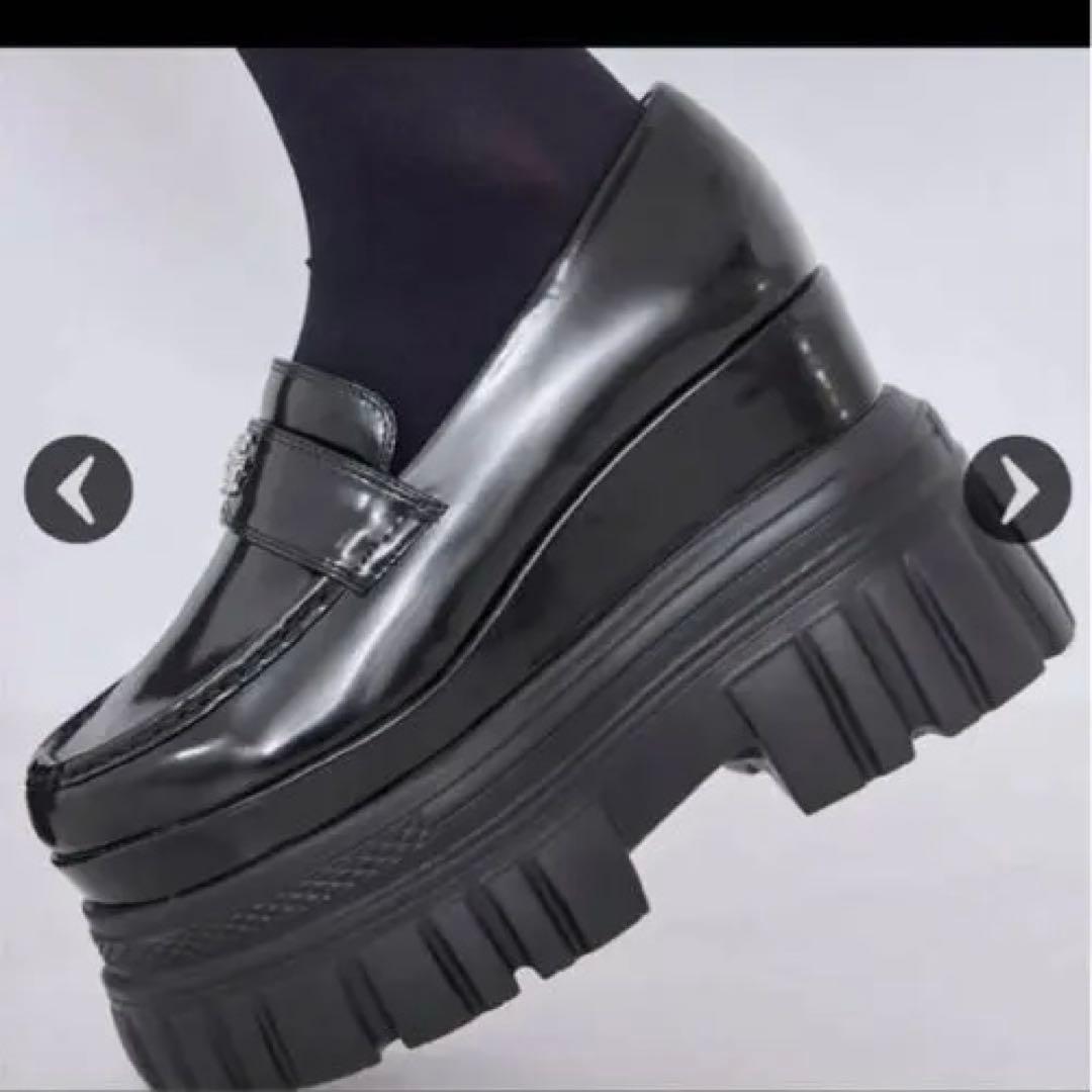 michellMacaron ミシェルマカロン ロゴ　厚底　ローファー ブラック