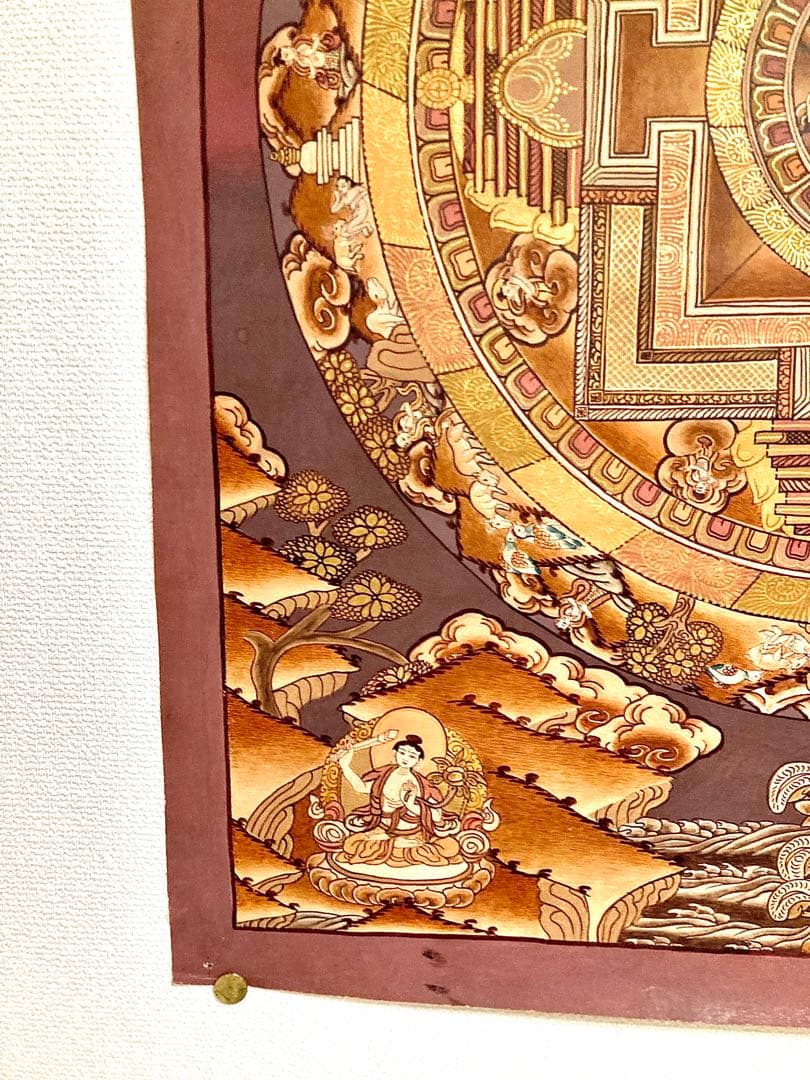 チベット　曼荼羅　マンダラ　カーラチャクラ　仏画　タンカ　掛軸　観音　菩薩　如来