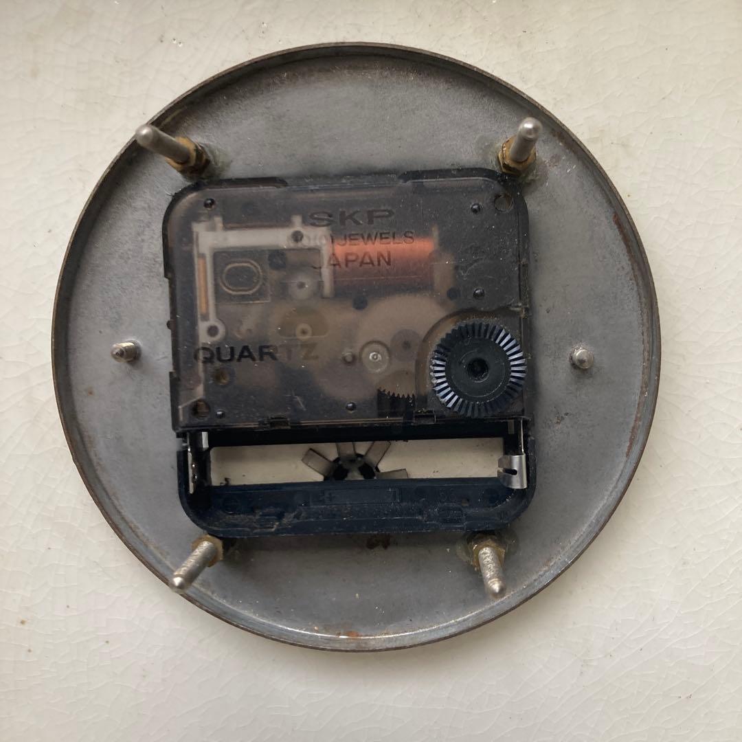 フランス アンティーク SMI社製 レトロ 壁掛け時計 ホワイト・イエロー