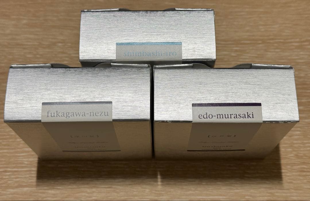 【未使用】色彩雫　東京限定　江戸紫・深川鼠・新橋色　50mlボトル　揃い