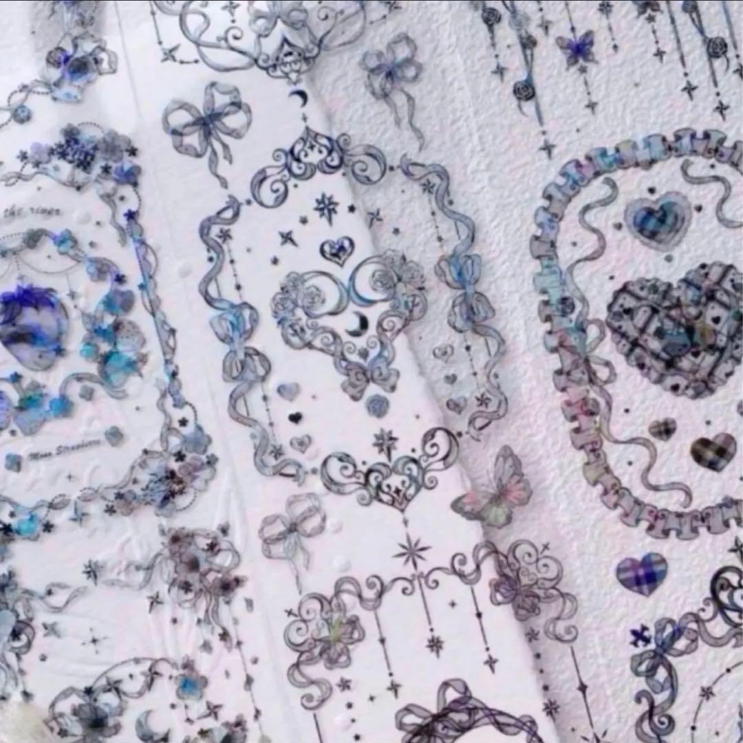 ♡SALE♡贝壳光 6.5cm×10m 月亮草莓 黑 海外マスキングテープ　装飾