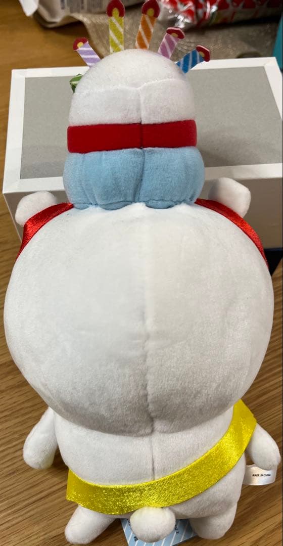 自分ツッコミくま　6周年ぬいぐるみ　タグ付き