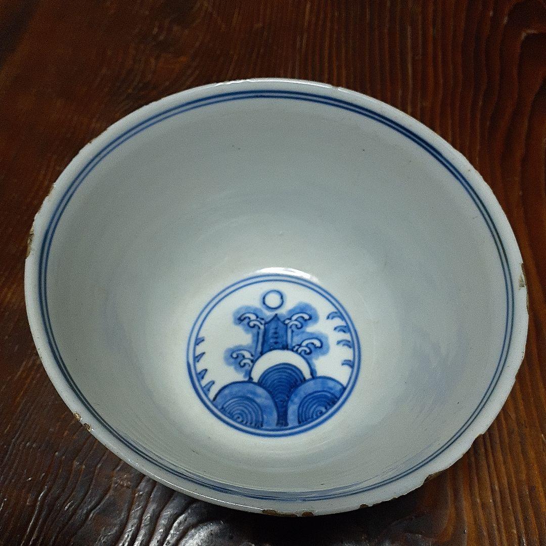 中国古染付麒麟文椀