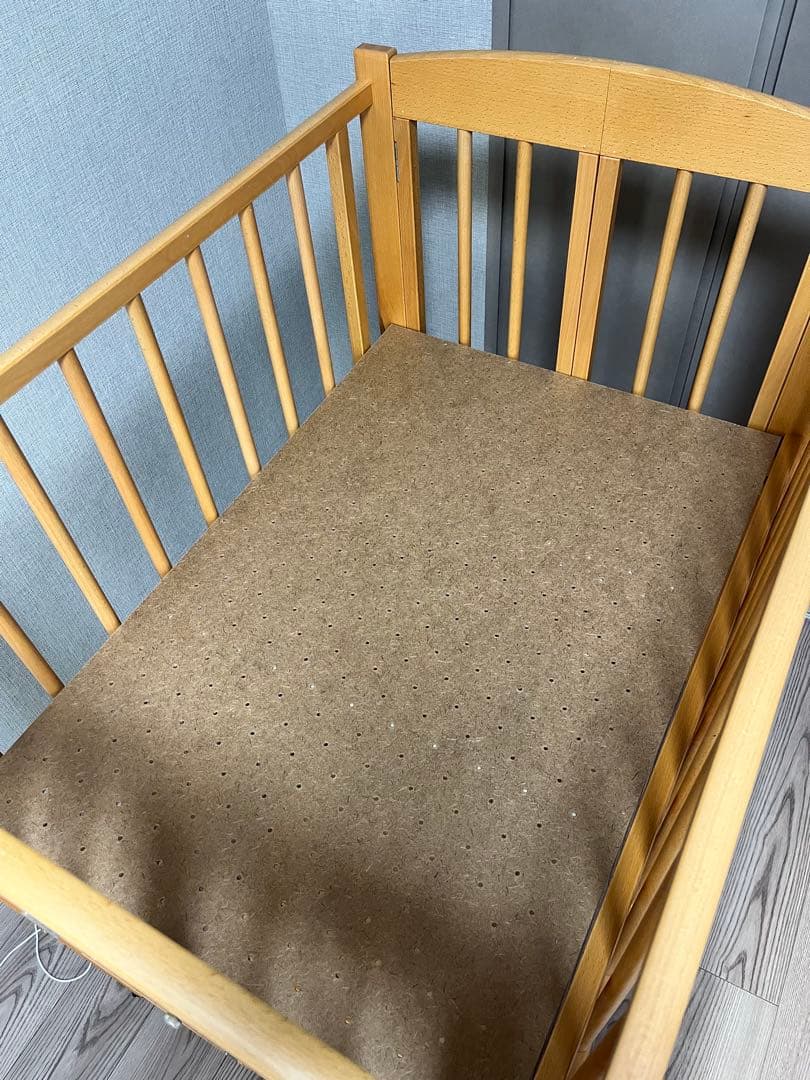 日本製 ベビーベッド 「ミニ ワンタッチハイベッド プチ【B品】石崎家具」