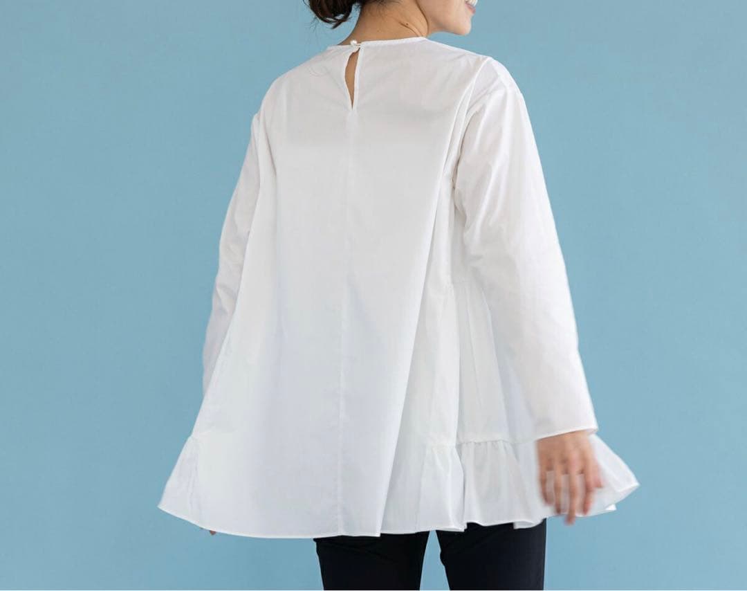 【新品タグ付き】2025 Sono ソーノ チュニックブラウス ホワイトAライン