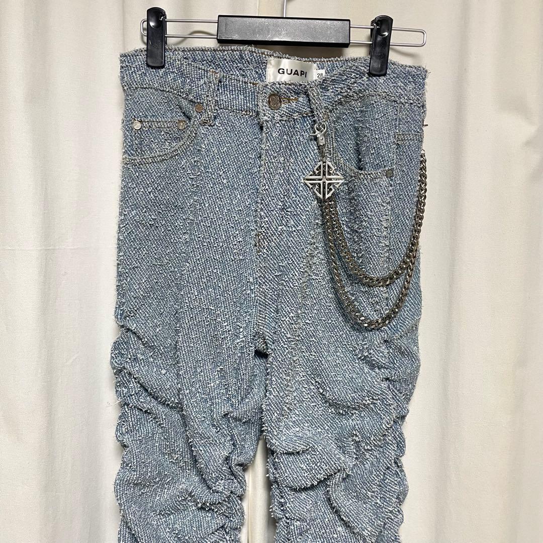 値下⭕️ 28 GUAPI スーパースタックデニム　チェーン付き　即購入⭕️