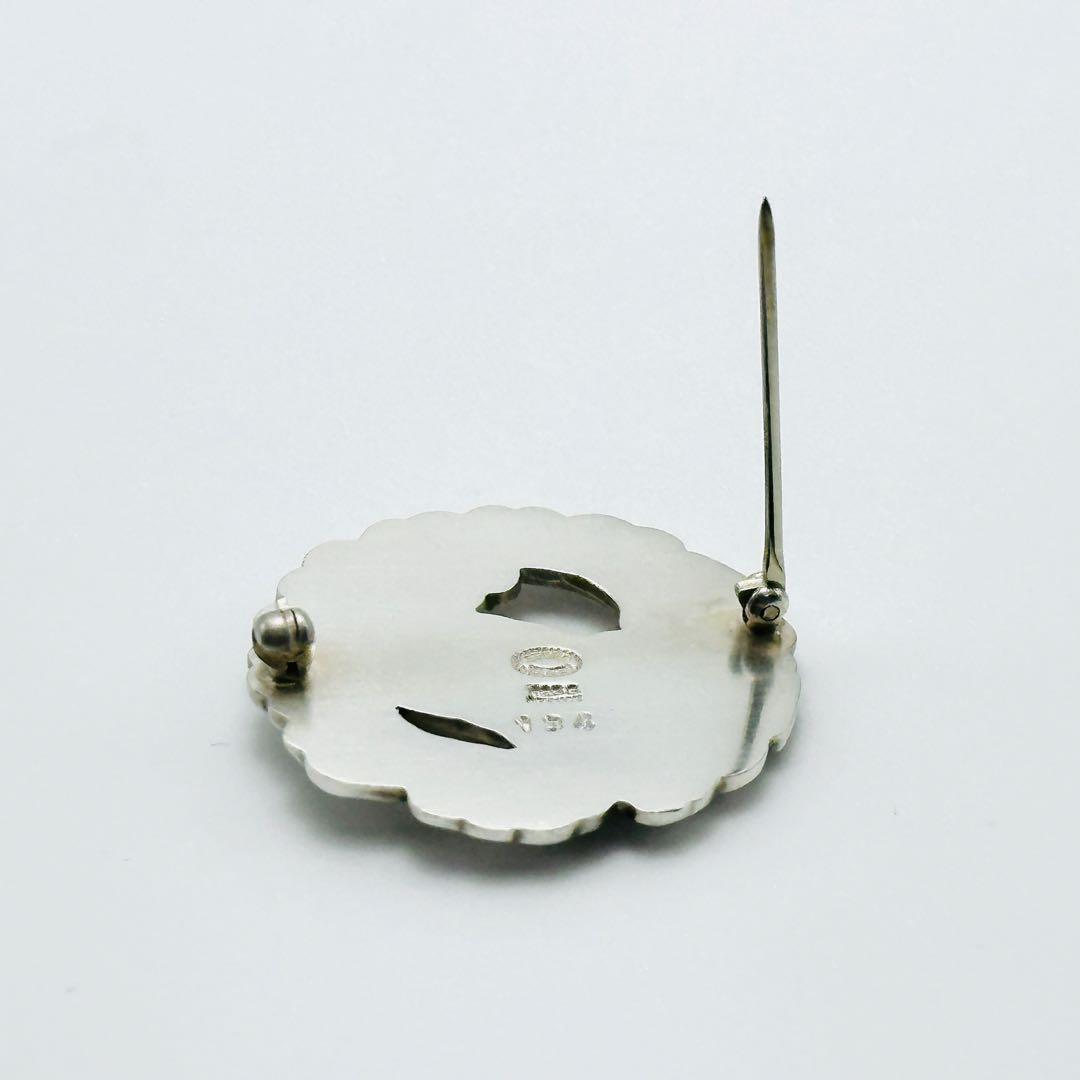   134 シルバーブローチ　バード　リーフ　925S