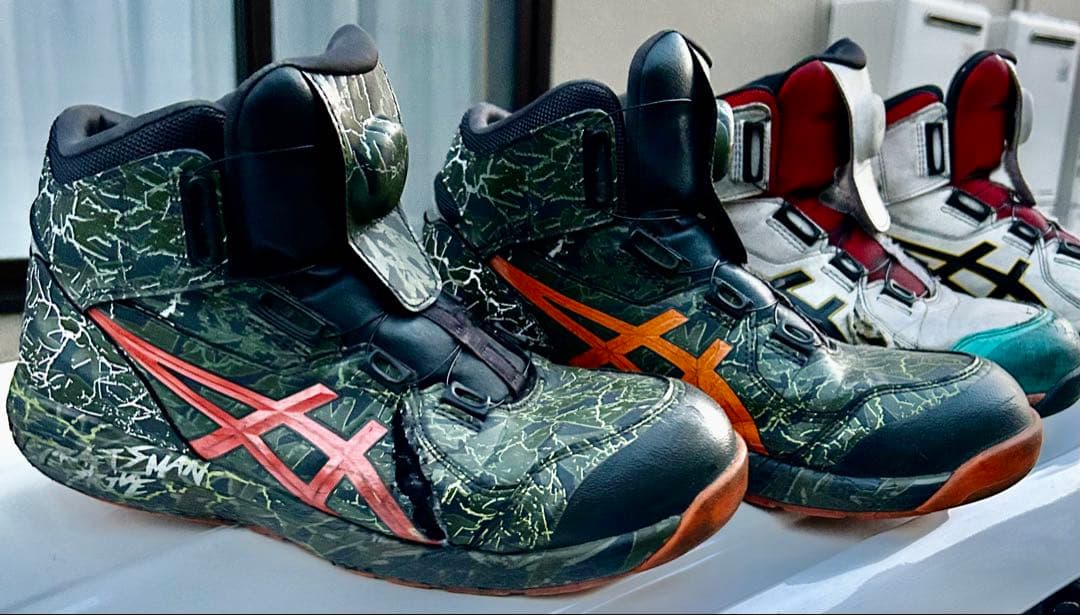 ヤ*ワ様 ASICS BOA 安全靴 カモフラージュ/ホワイト/レッド