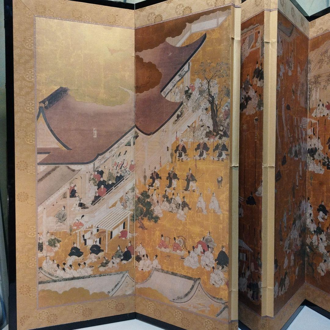 明治天皇御即位式図屏風　ネルソンアトキンス美術館蔵　1990年 複製　屏風