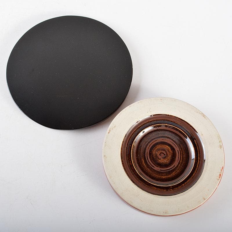 奥田如真作　乾漆硯筥　京焼　国領寿人作　硯　 荘園画廊　独活子識箱　MR5504