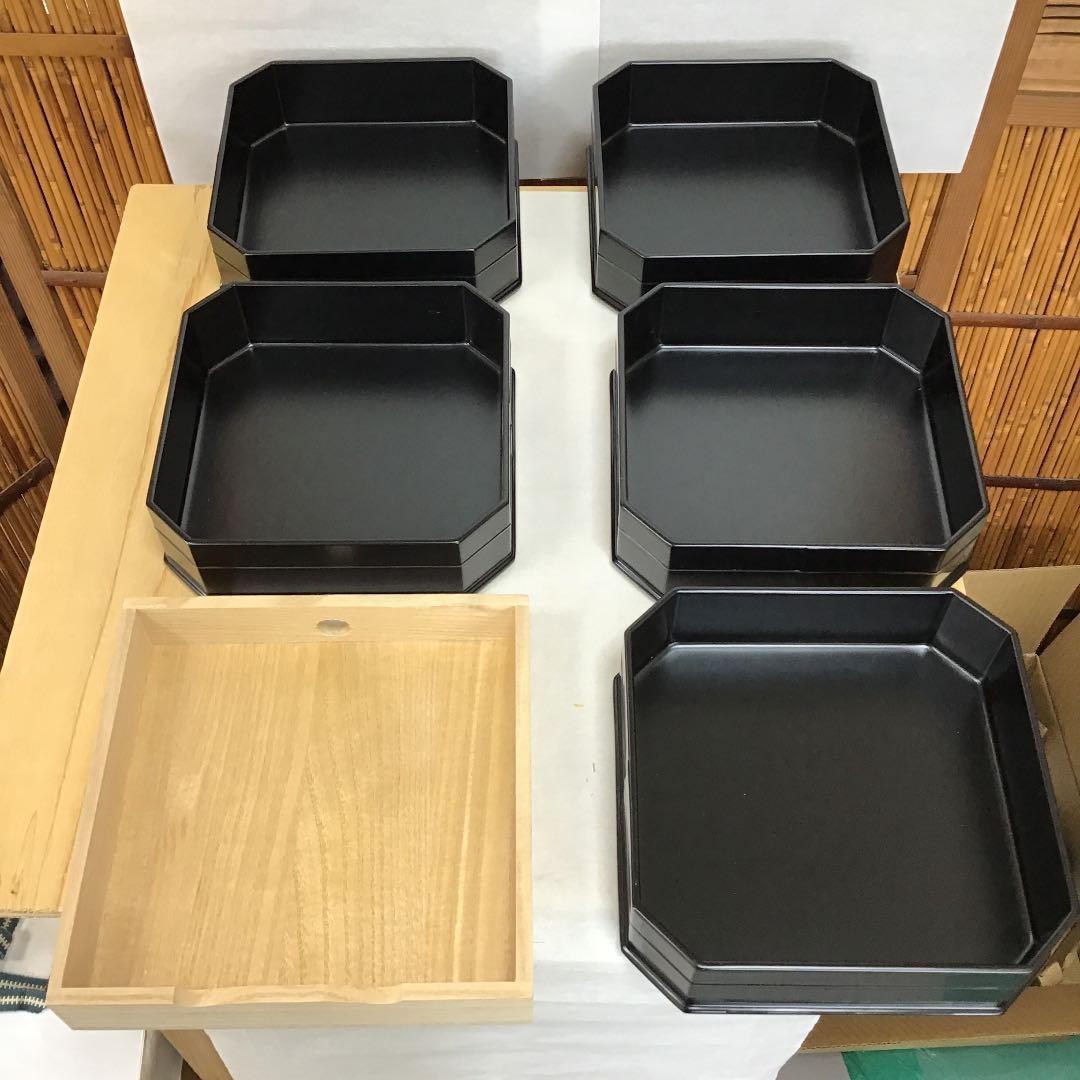 茶道具 縁高重 真塗 縁高重 中村 宗悦 造 共箱 大玄老師  作 N１６０ｆ