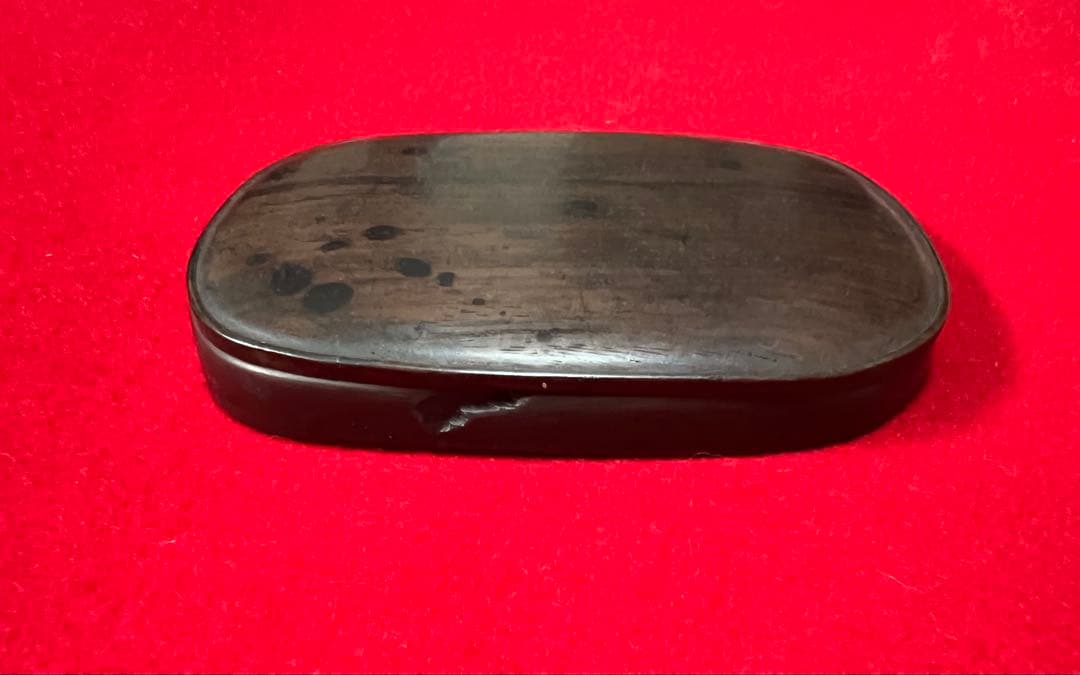 中國美術 古玩 蟹紋樣彫刻 硯 唐木 書道具 横行千里