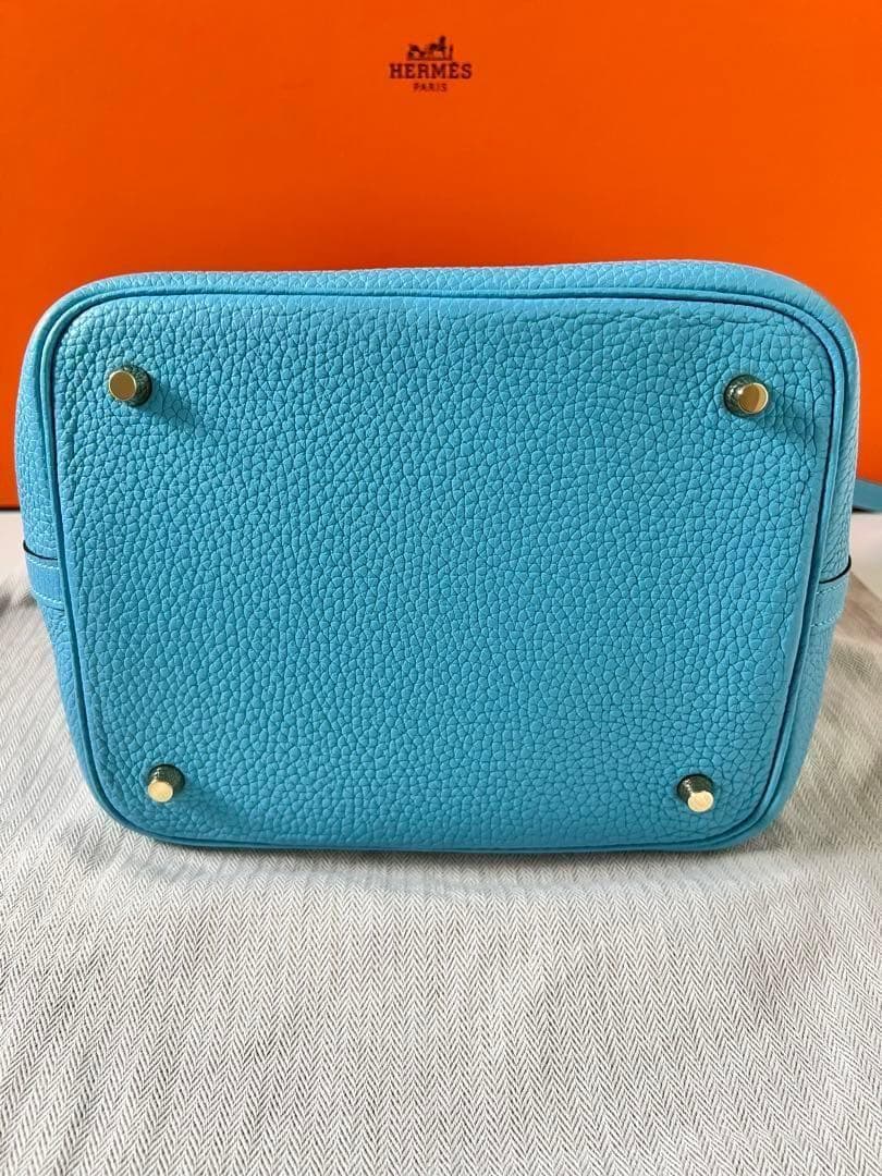 レアカラー★エルメス ピコタンロックMM ブルーノール Y刻印 ゴールド金具