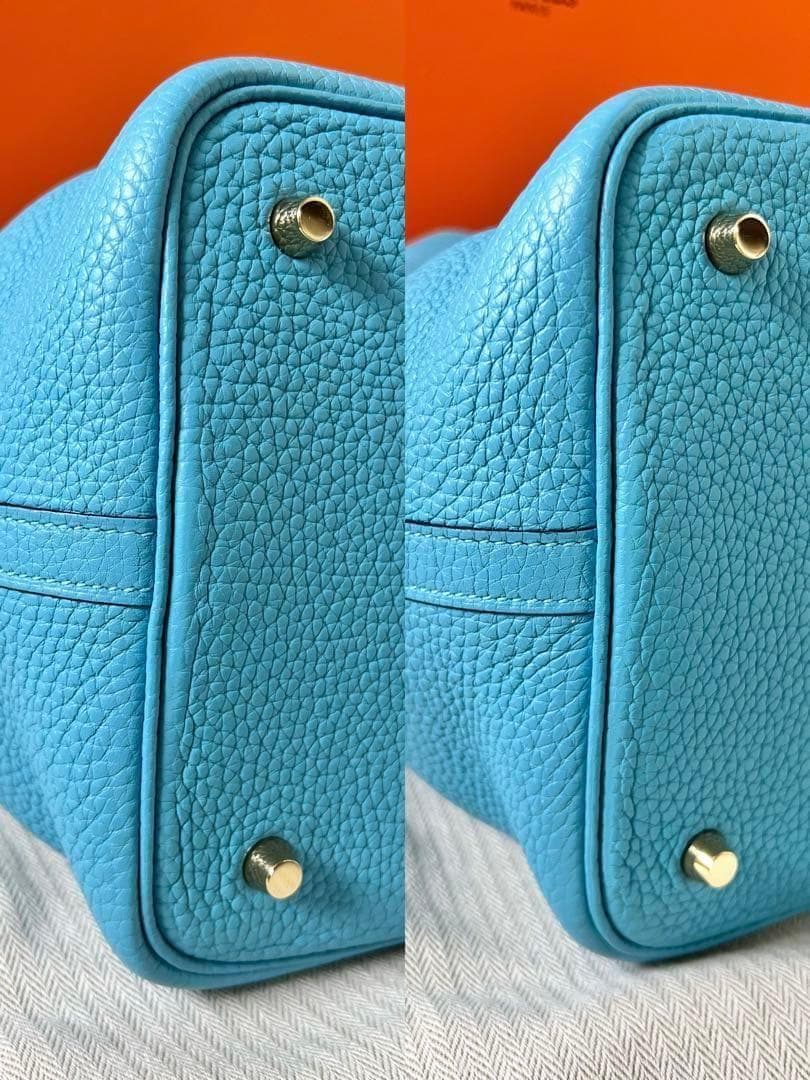 レアカラー★エルメス ピコタンロックMM ブルーノール Y刻印 ゴールド金具