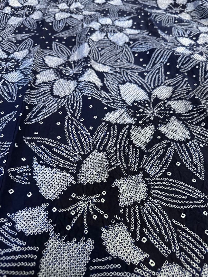 希少サイズ✨身幅LLトールサイズ‼️有松鳴海絞り浴衣！新品❣️逸品‼️藍染に白