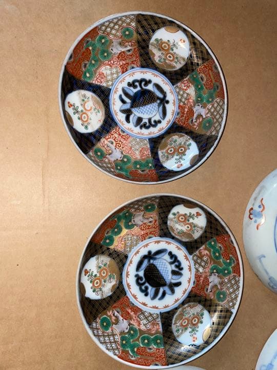 古伊万里　5枚　皿　向付　19.2センチ　有田焼