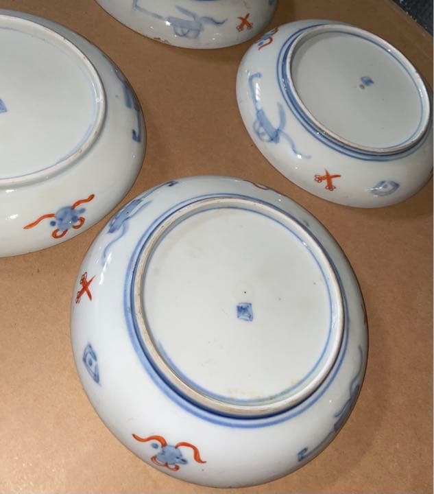 古伊万里　5枚　皿　向付　19.2センチ　有田焼