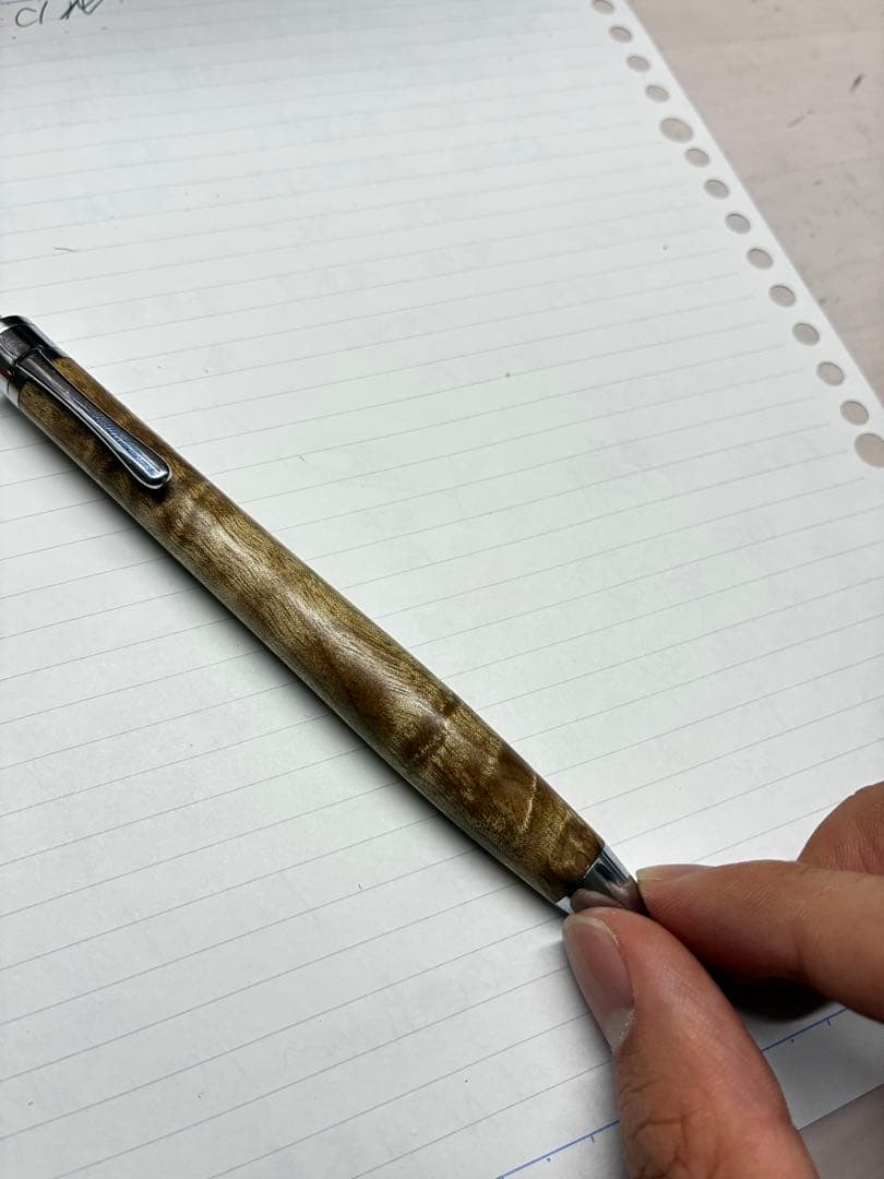 工房楔マーブルウッド　シャープペンシル　 木軸ペン　文房具シャーペン　固定式付き