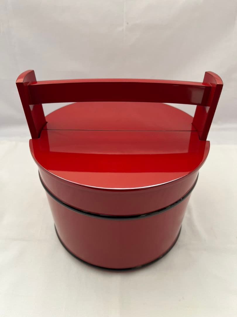 朱塗 黒筋 手桶 水指 塗師 林照峰 茶道具