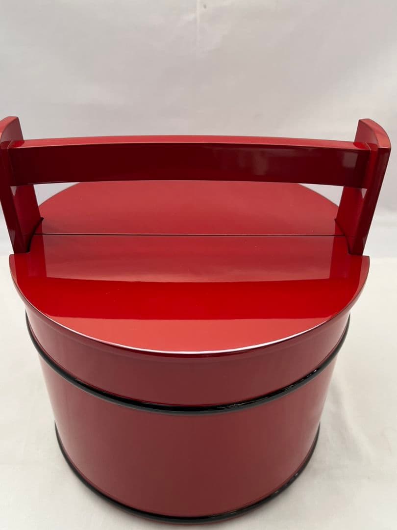 朱塗 黒筋 手桶 水指 塗師 林照峰 茶道具