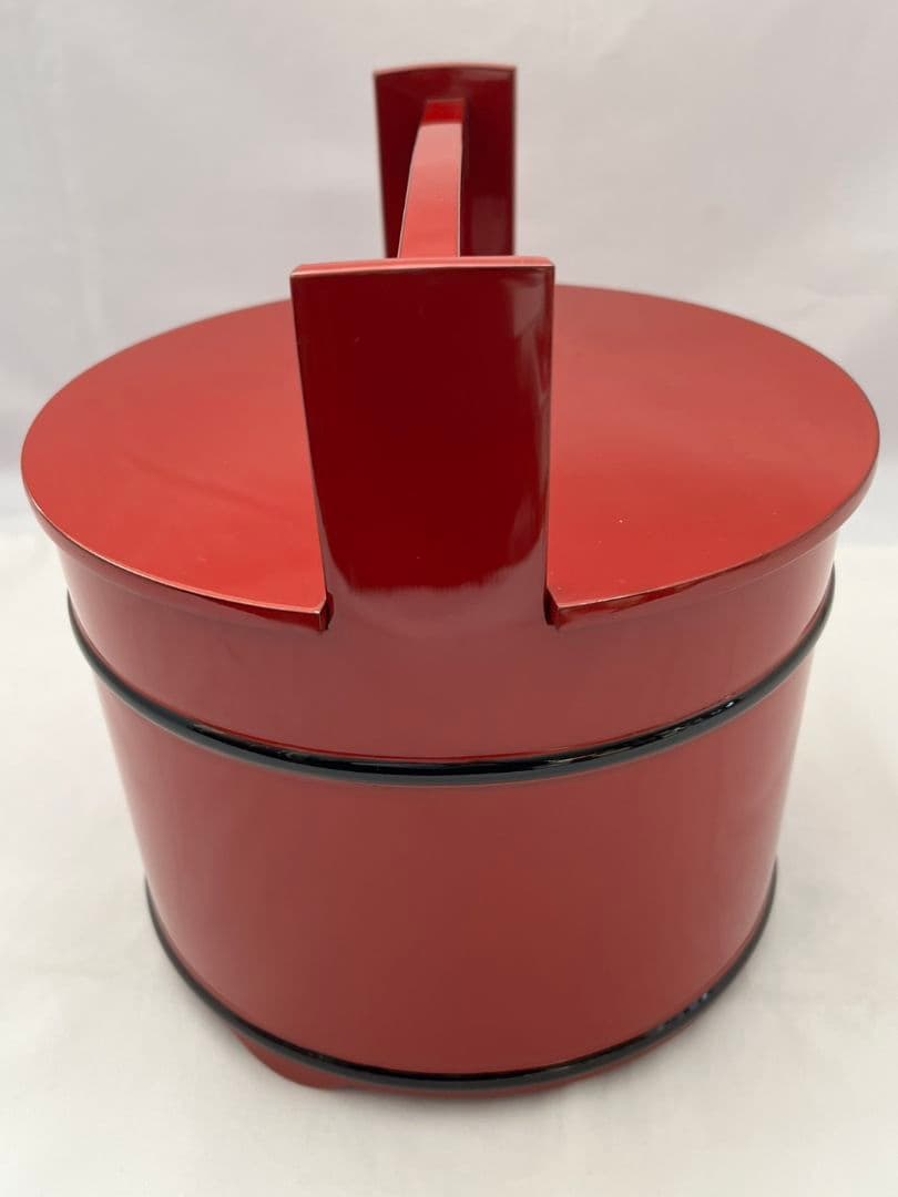 朱塗 黒筋 手桶 水指 塗師 林照峰 茶道具