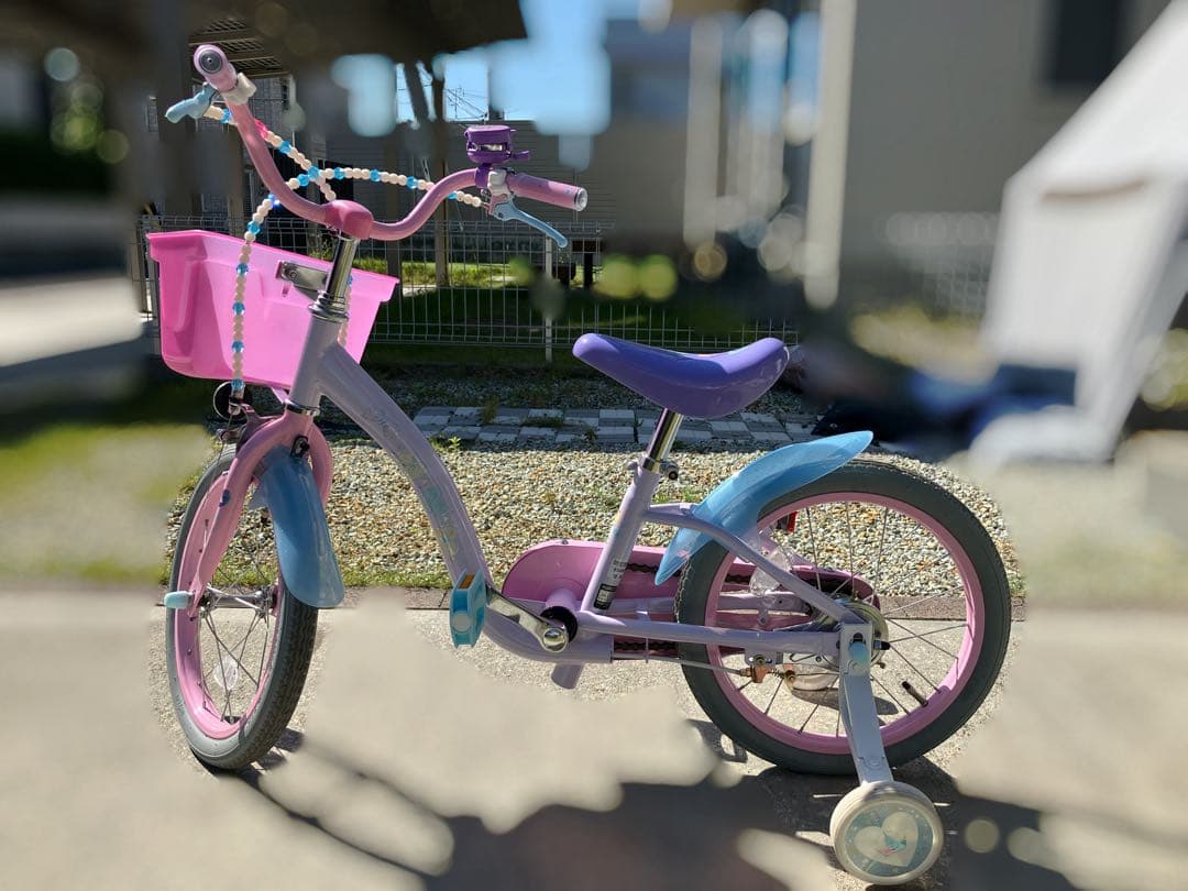 ディズニープリンセス　キッズ　自転車　ヘルメット　ゆめラブ　16インチ　説明書有