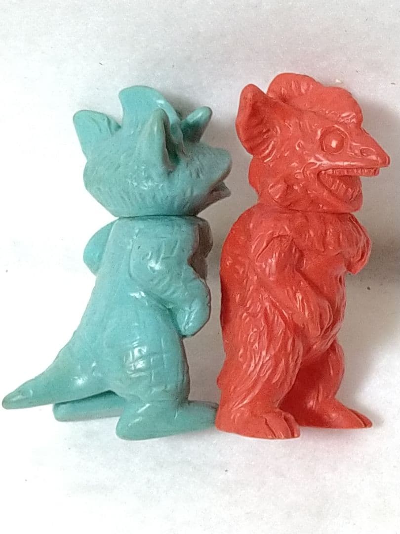 当時物 無版権 ミニソフビ 怪獣 2体セット パチ