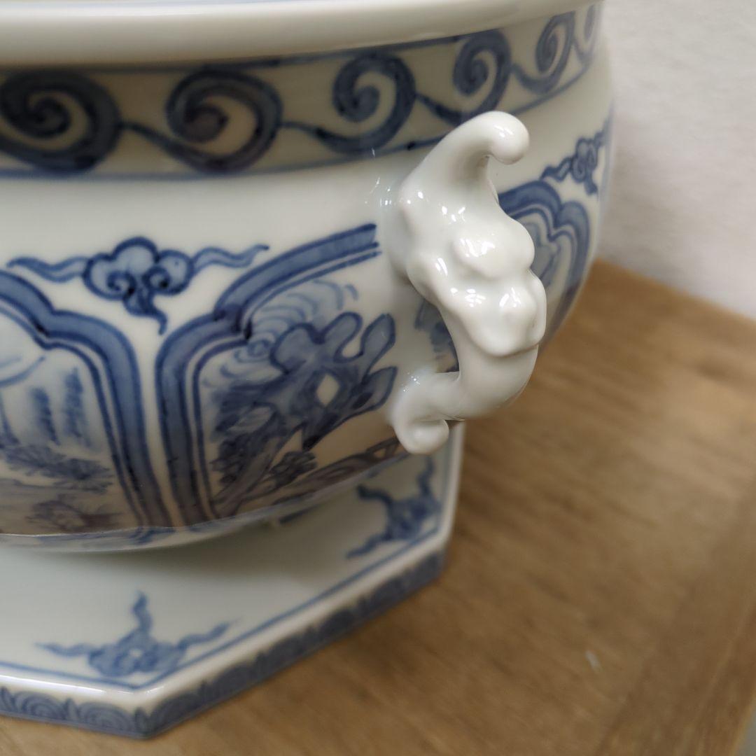 瓶掛　青白磁 　灰　五徳　敷板付き　茶道具　煎茶道具　火鉢