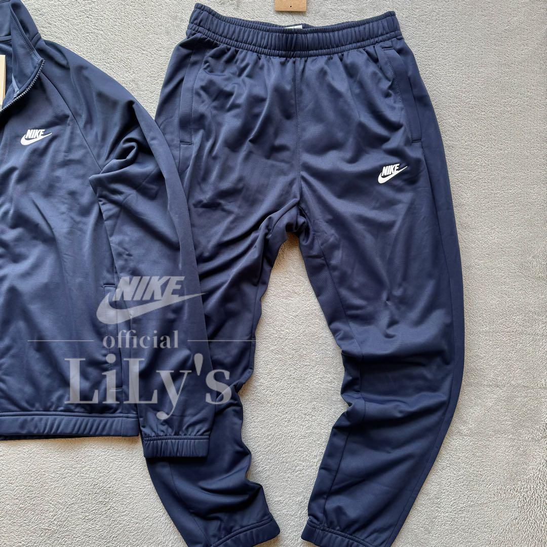 【Ｍサイズ】ナイキ上下セットアップ　ネイビー　ロゴ刺繍　スウォッシュ　新品未使用
