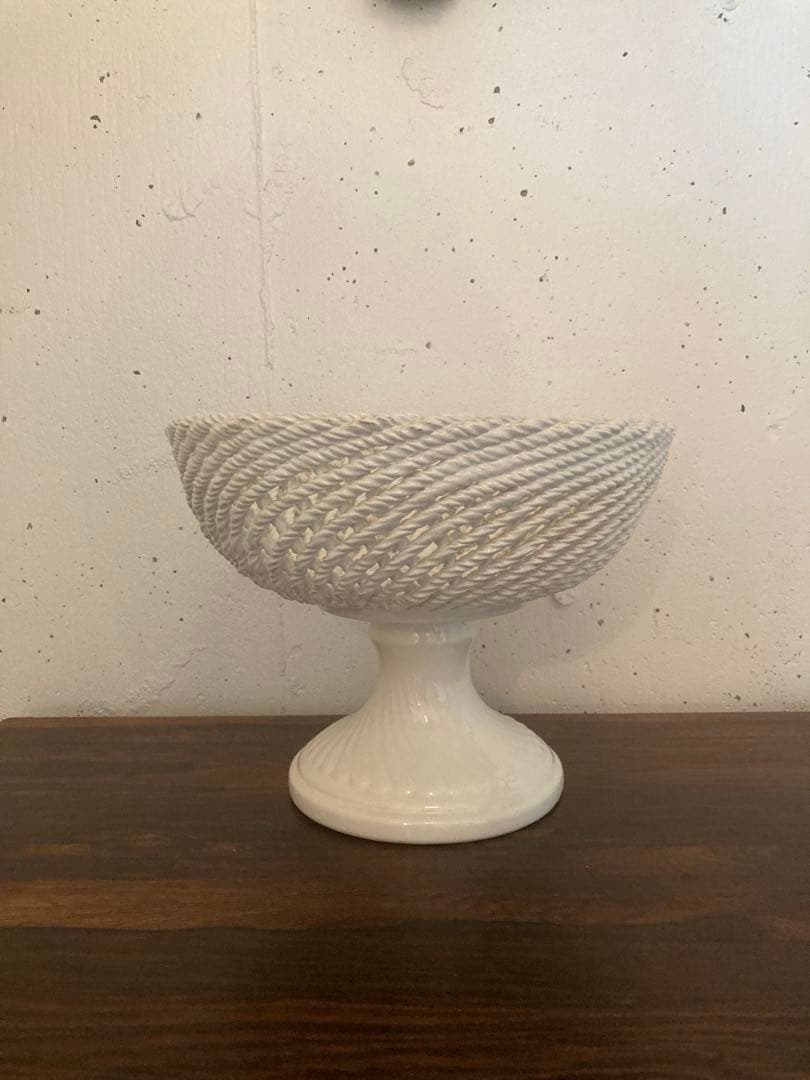 フランス　アンティーク　コンポティエ　編み編み