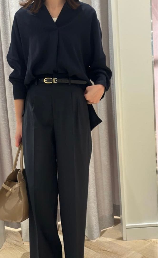 （今季）新品同様 NOLLEY'S 黒リバーシブルレザーベルト ゴールドバックル