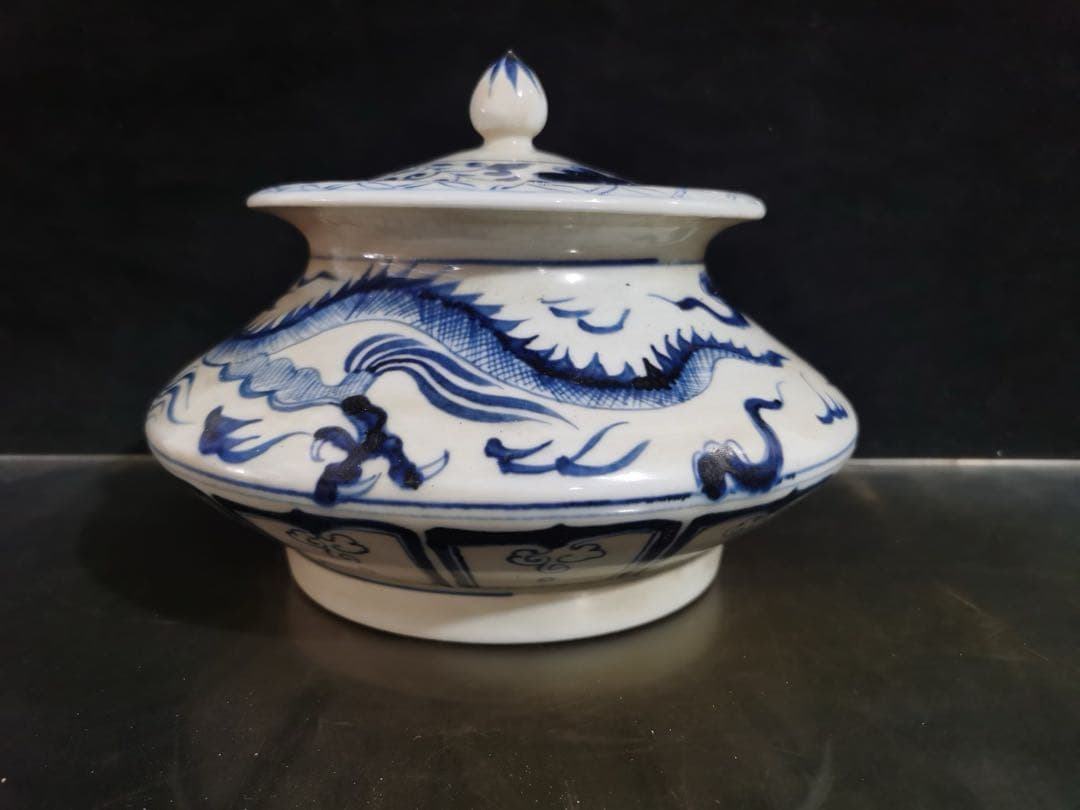 旧蔵　時代物　元時代　清花瓷 陶器