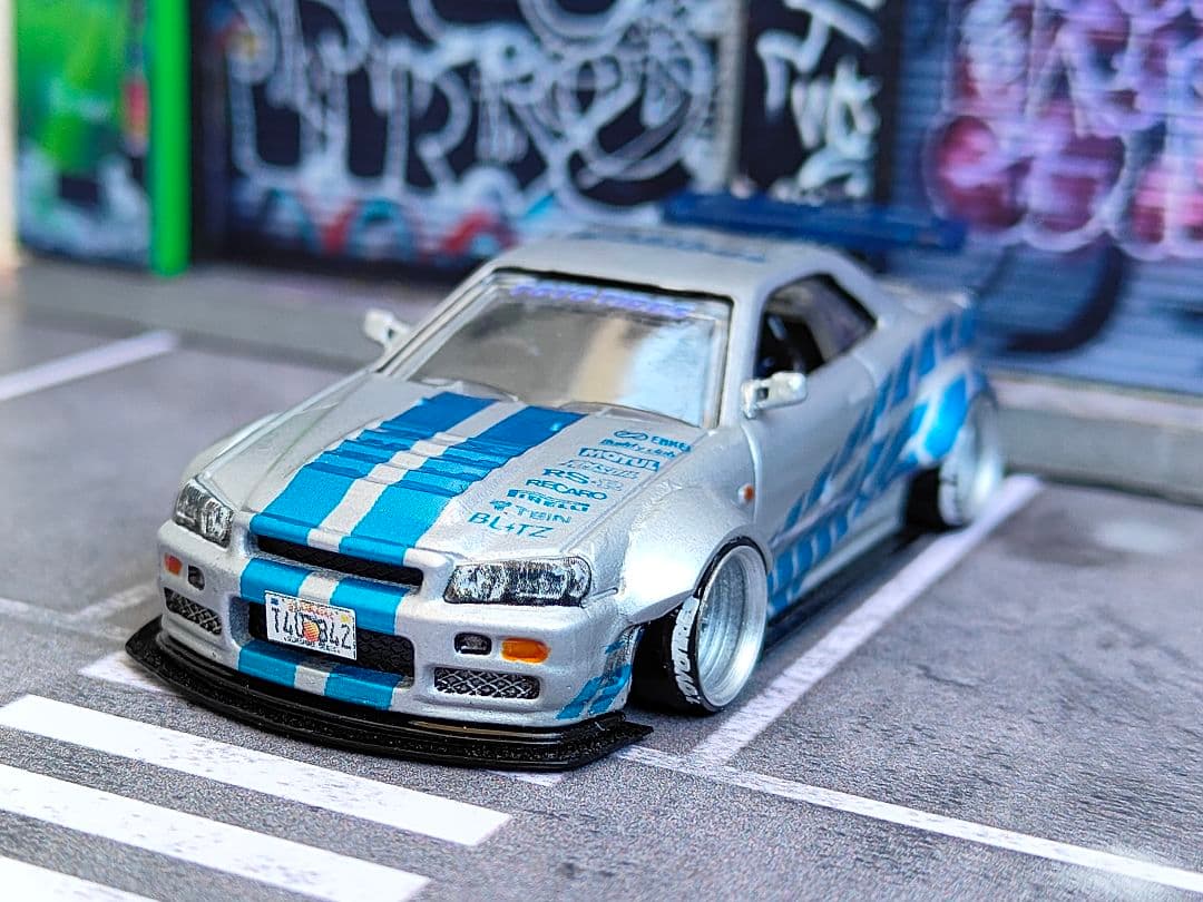 ホットウィールカスタム 日産 R4 GTR ワイスピ ☆深リム☆トミカ改造☆