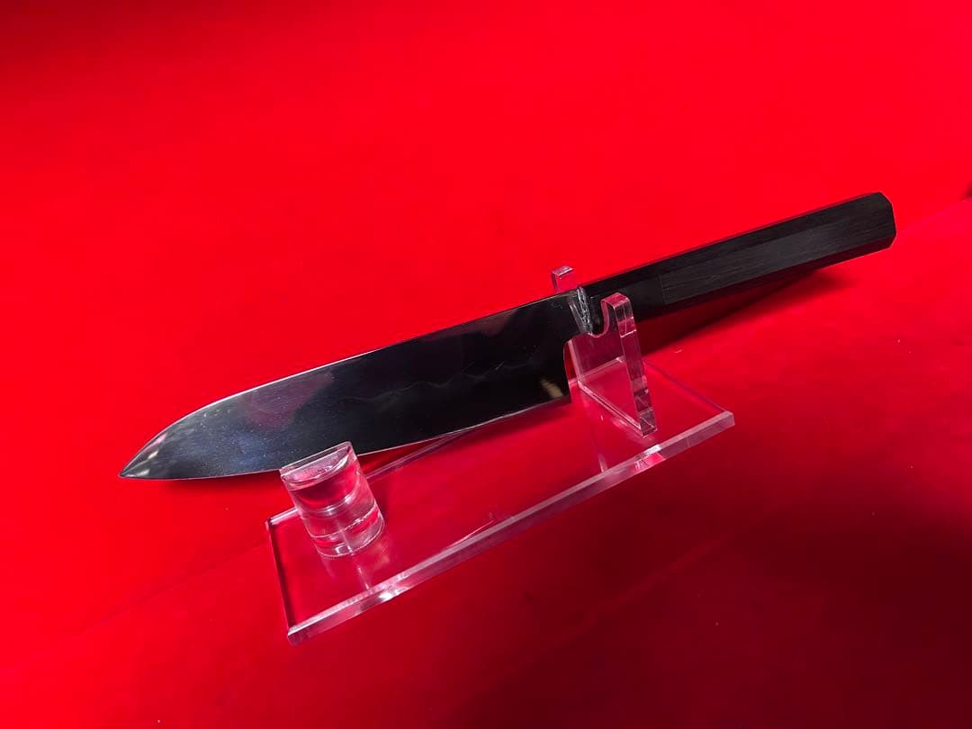 01592 包丁　和牛刀　本焼　スウェーデン鋼刃紋綺麗　鏡面仕上げ　箱付　未使用