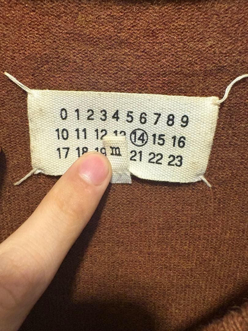 maison margiela セーター　ブラウン　エルボーパッチ